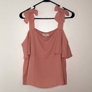 NWT Loft dress casual semi-cropped tank with bow shoulders size Large Petite